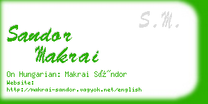 sandor makrai business card